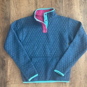 Marine Layer Women’s Corbet Reversible Quilted Pullover XS colorful contrast